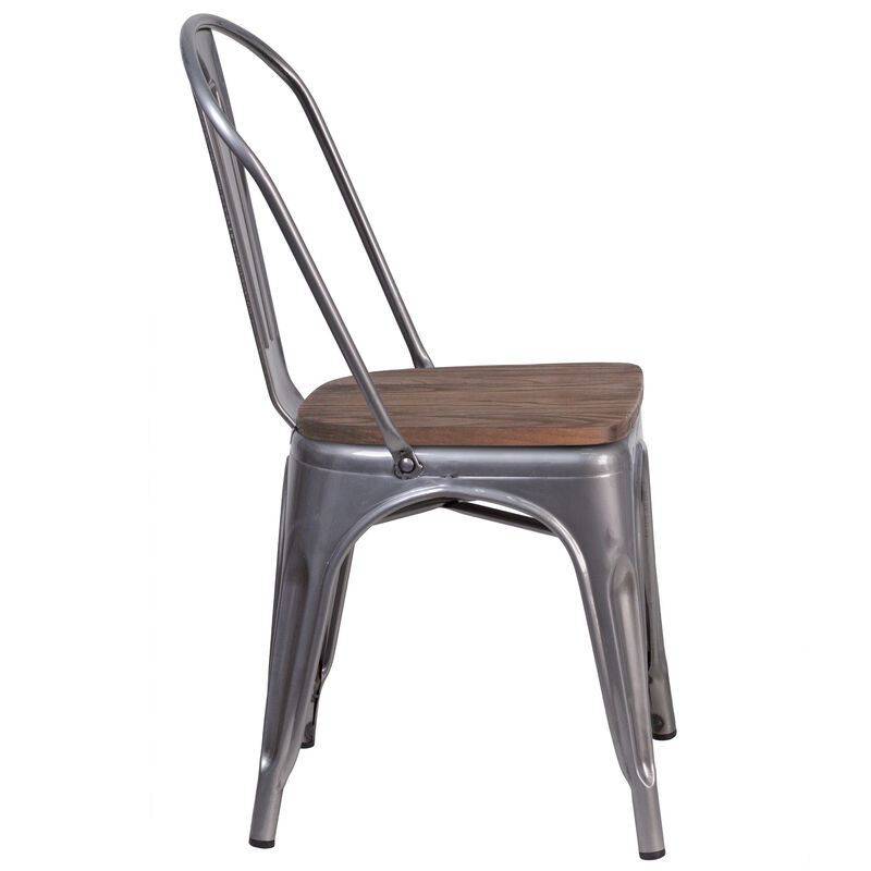 Metal/Wood Colorful Restaurant Chairs
