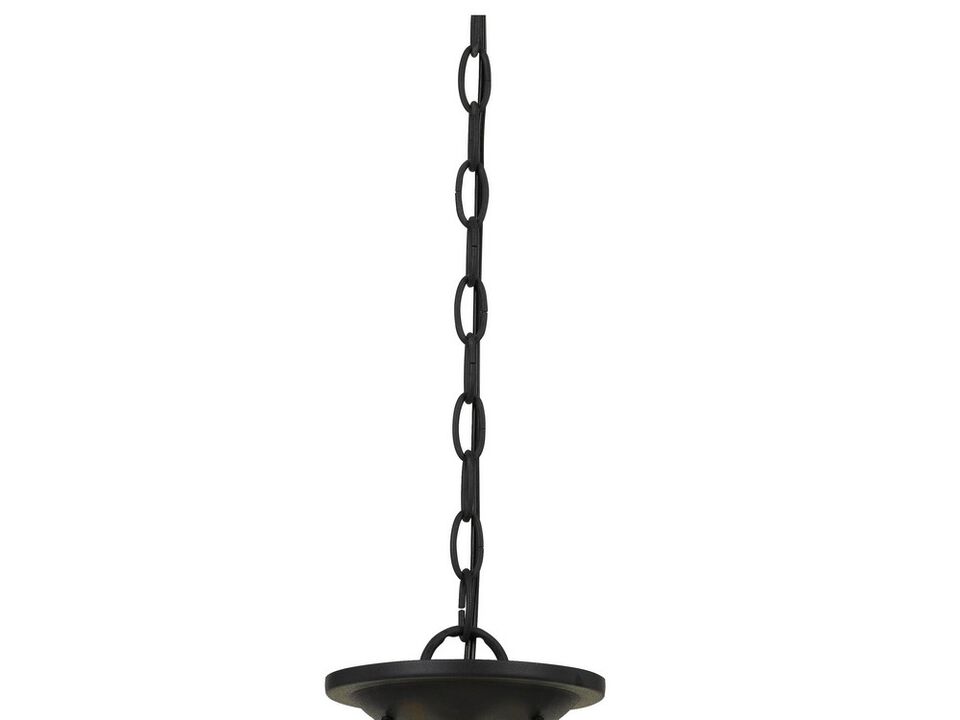 60 X 3 Watt Metal Frame Pendant with Hardwired Switch, Textured Gray - Benzara