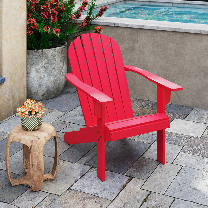 Acacia Wood Lounge Patio Adirondack Chair with Inclined Seat