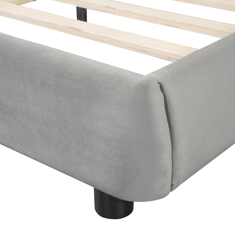 Merax Velvet Upholstered Platform Bed