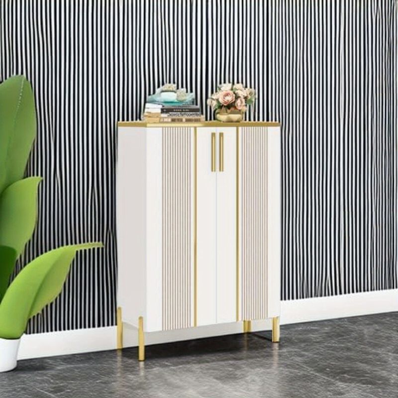 Shoe Cabinet with Doors, 5-Tier Shoe Storage Cabinet with Adjustable Shelves, Wooden Shoes Rack Shoe Storage Organizer for Entryway, Hallway, Closet, Living Room, Deck Boxes