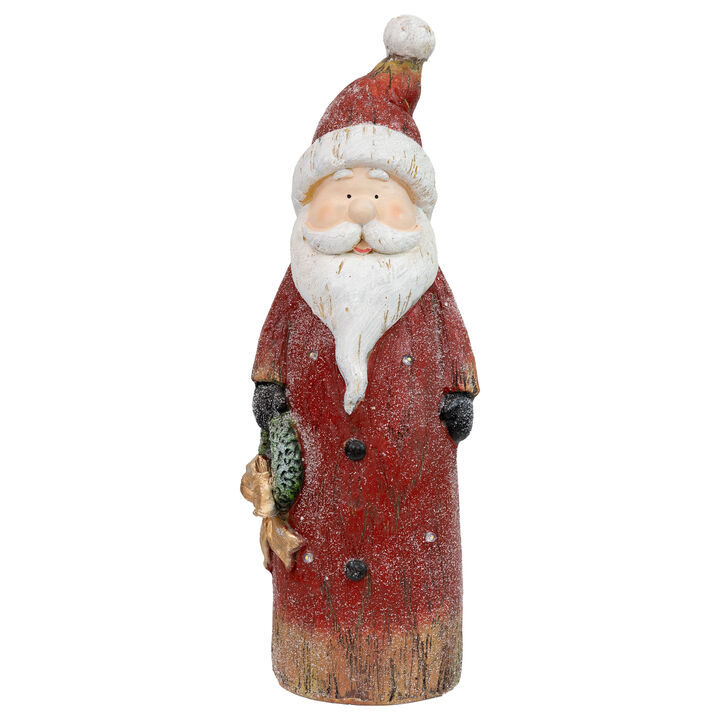 Sunnydaze Rustic Santa Indoor Pre-Lit LED Christmas Statue - 24 in