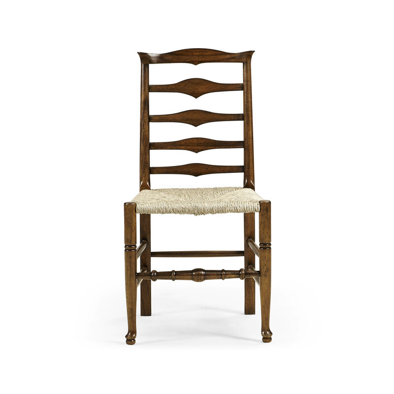 Walnut Triangular Ladderback Side Chair