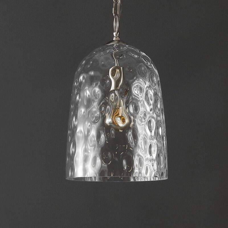 Matilda 1-Light Industrial Designer Iron/Dimple Glass Dome LED Pendant