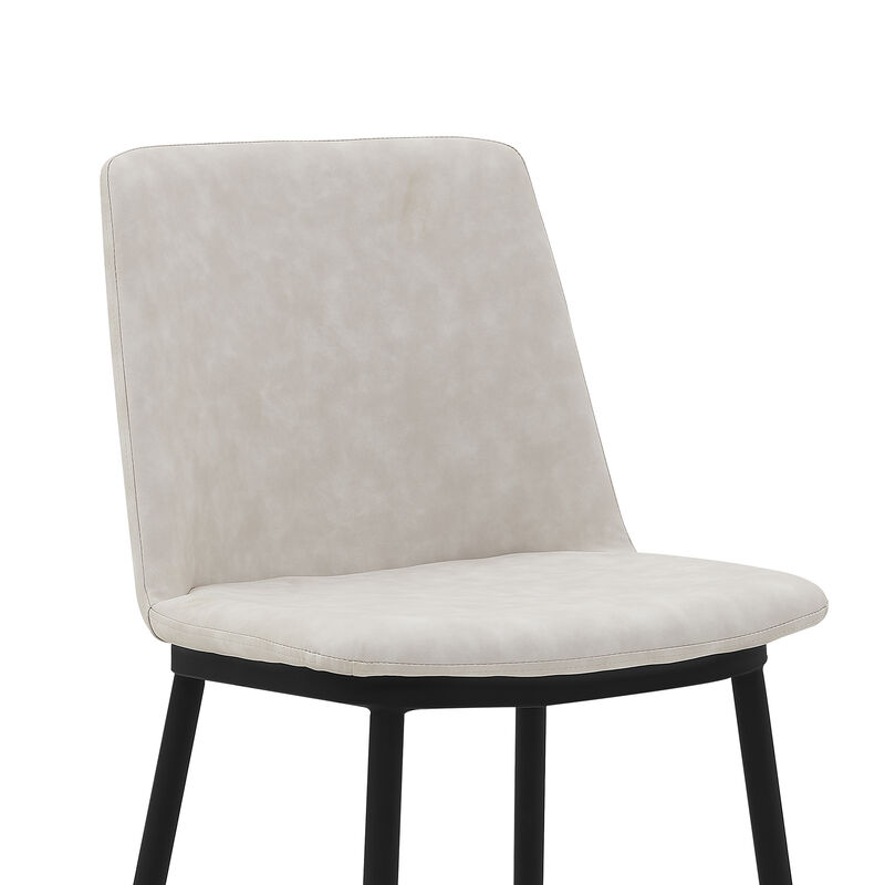 Messina  Cream Faux Leather and Metal Counter Height Bar Stool
