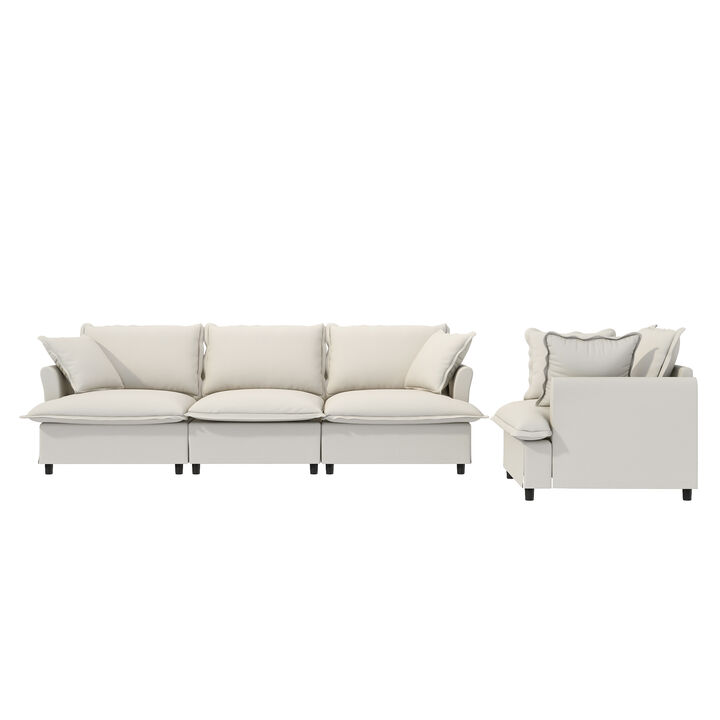 Merax 2 Pieces Living Room Sofa Set with Throw Pillows