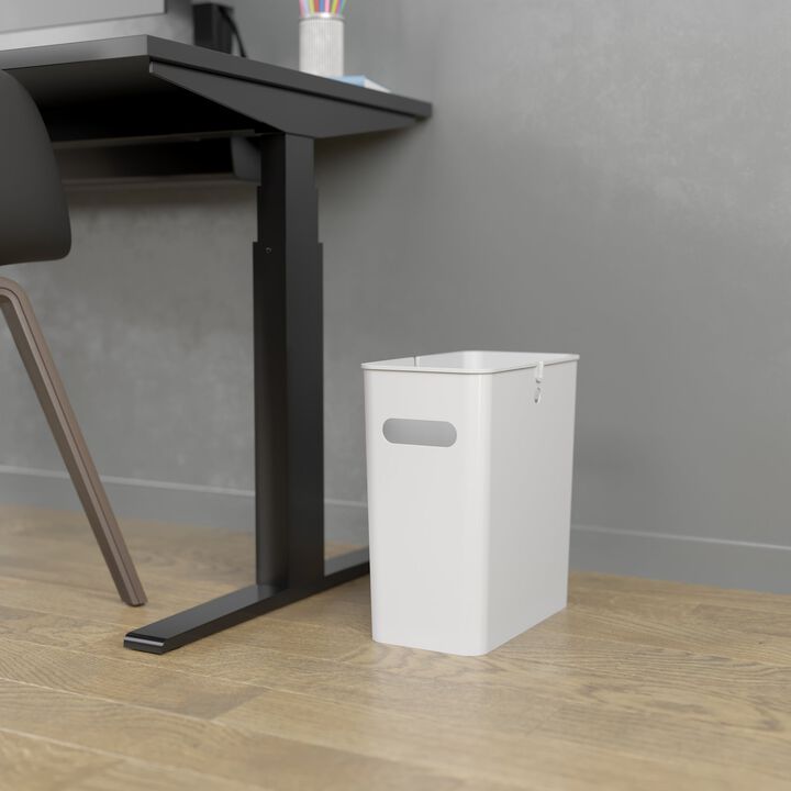 iTouchless 4.2 Gallon / 16 Liter SlimGiant Ivory White Wastebasket