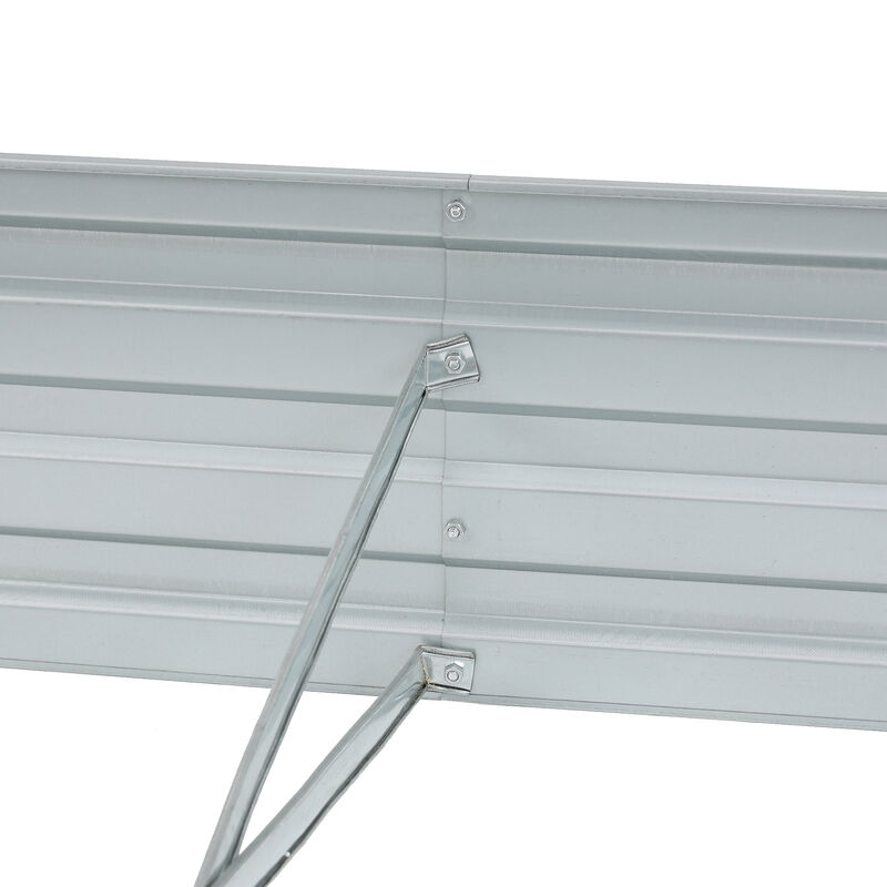 LuxenHome 72in Galvanized Rectangular Raised Garden Bed