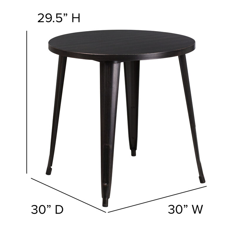 30RD Aged Black Metal Table