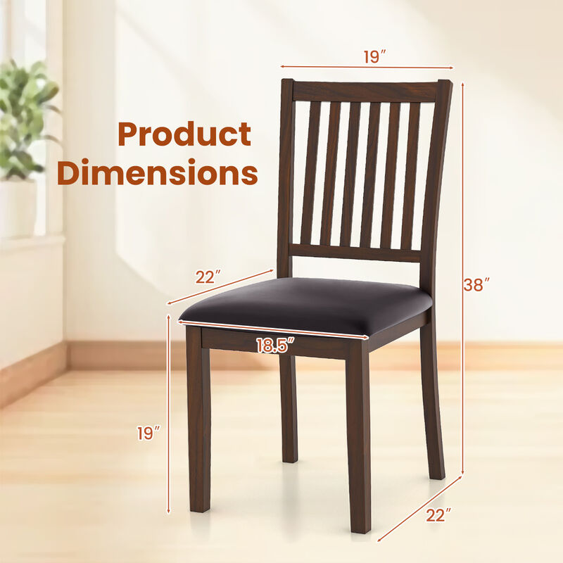 Upholstered Modern Dining Chair Set of 2 with Slanted High Backrest