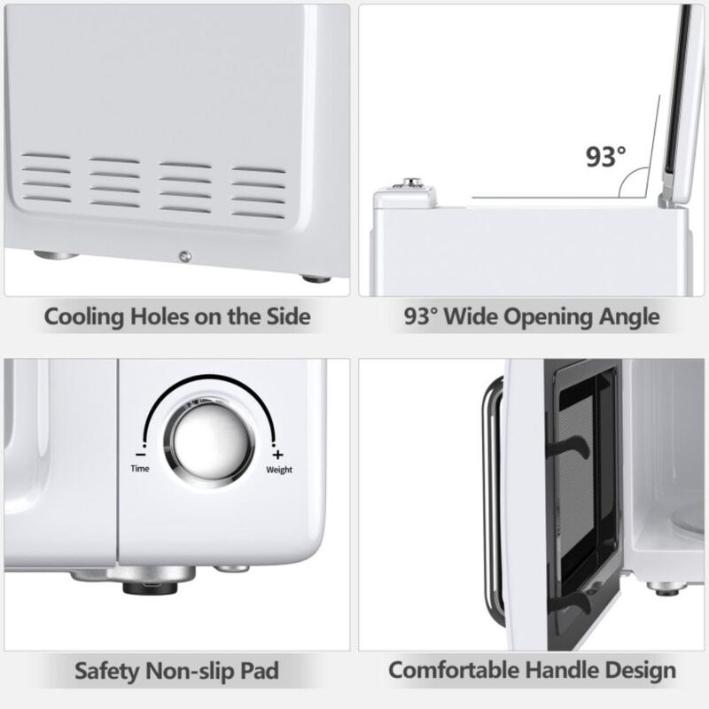 Costway 700W Retro Countertop Microwave Oven with 5 Micro Power and Auto Cooking Function
