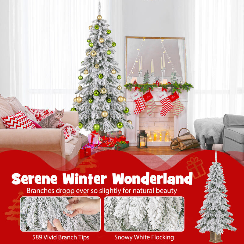 Artificial Xmas Tree with Flocked Branch Tips and  Xmas Balls