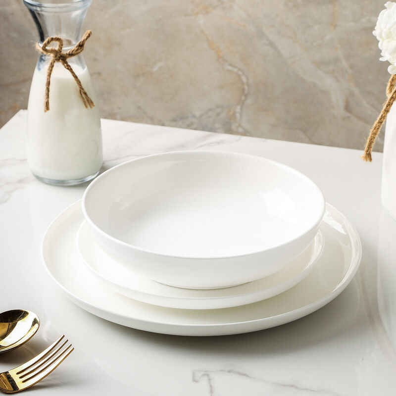Stone Lain Gabrielle Bone China 24 Piece Dinnerware Set, White