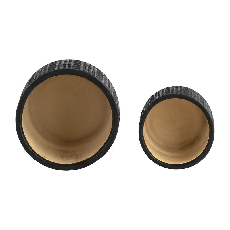 Mesh Metallic Planters, Black
