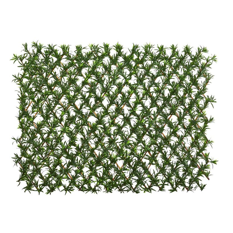 Nearly Natural 39-in Podocarpus Expandable Fence UV Resistant & Waterproof