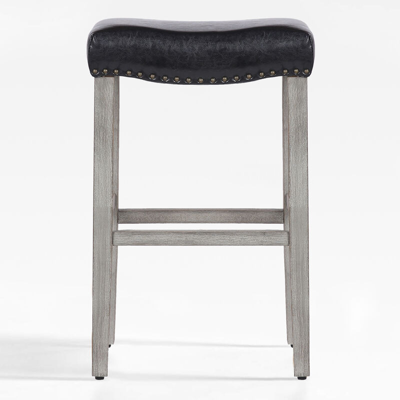 WestinTrends 29" Upholstered Backless Saddle Seat Bar Stool