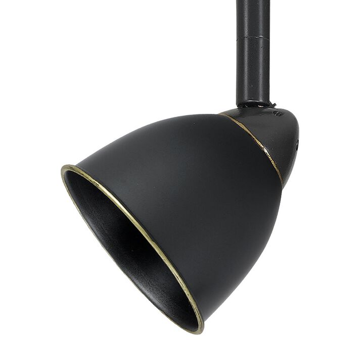 Round Metal Shade Track Light Head and Frame, Dark Bronze - Benzara