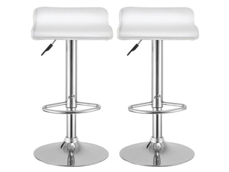 Set of 2 Swivel Bar Stools Backless Dining Chair