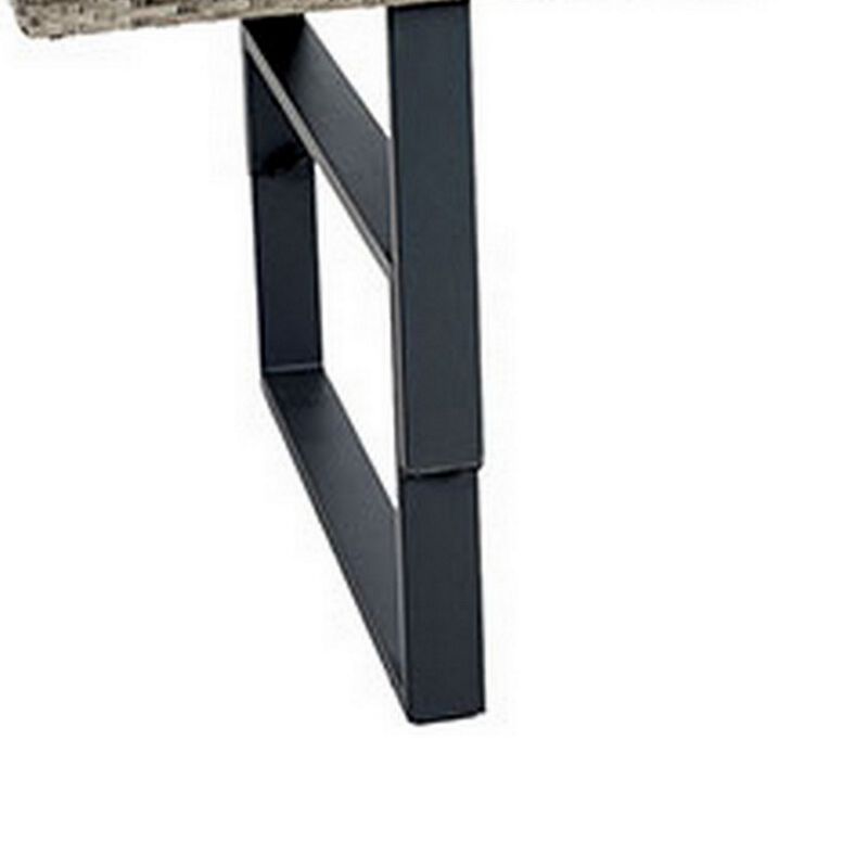 Foca 63 Inch Outdoor Rectangular Dining Table, Adjustable Height, Wicker  - Benzara