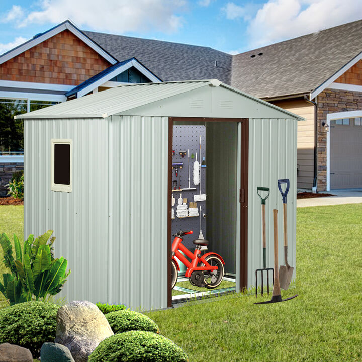 Hivvago 6ft x 5ft Outdoor Storage Shed for Garden with  Window and Lockable Sliding Door