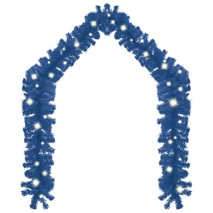 vidaXL Christmas Garland with LED Lights 197" Blue
