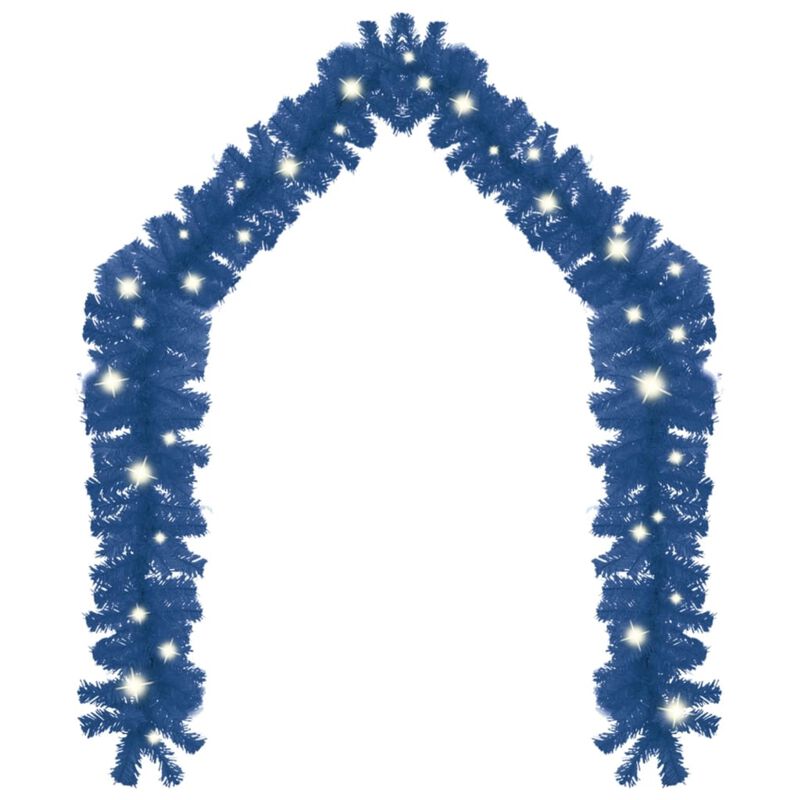 vidaXL Christmas Garland with LED Lights 197" Blue