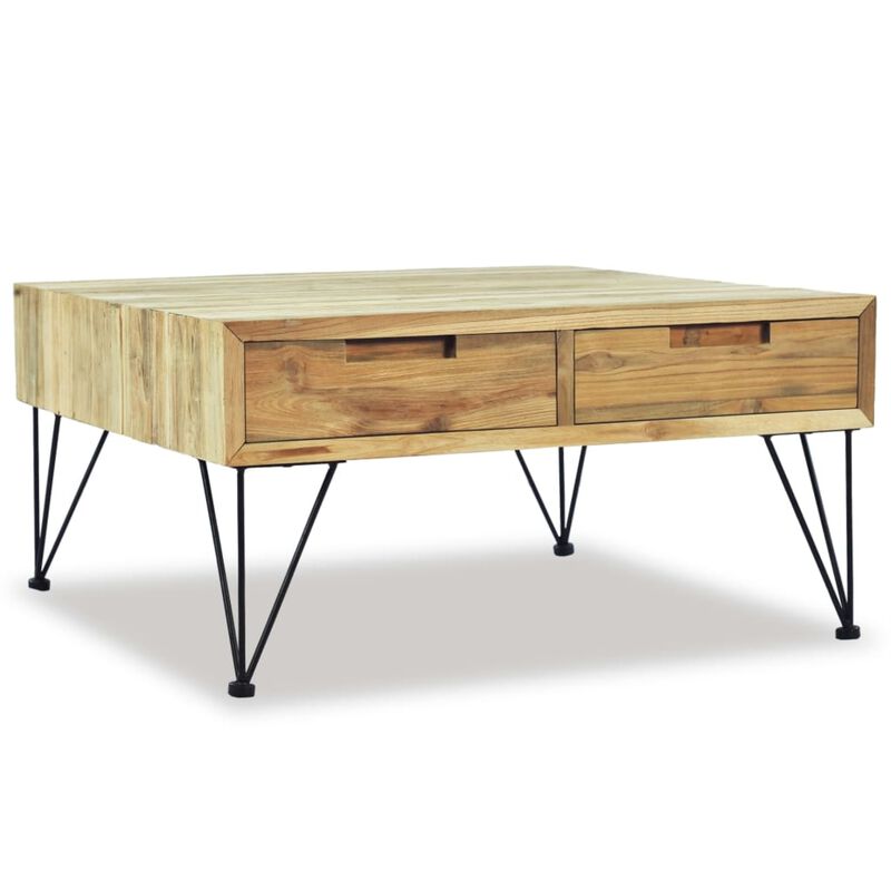 vidaXL Coffee Table 31.5"x31.5"x15.7" Solid Teak