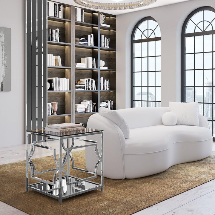 Bristol Side Table High Polish Steel