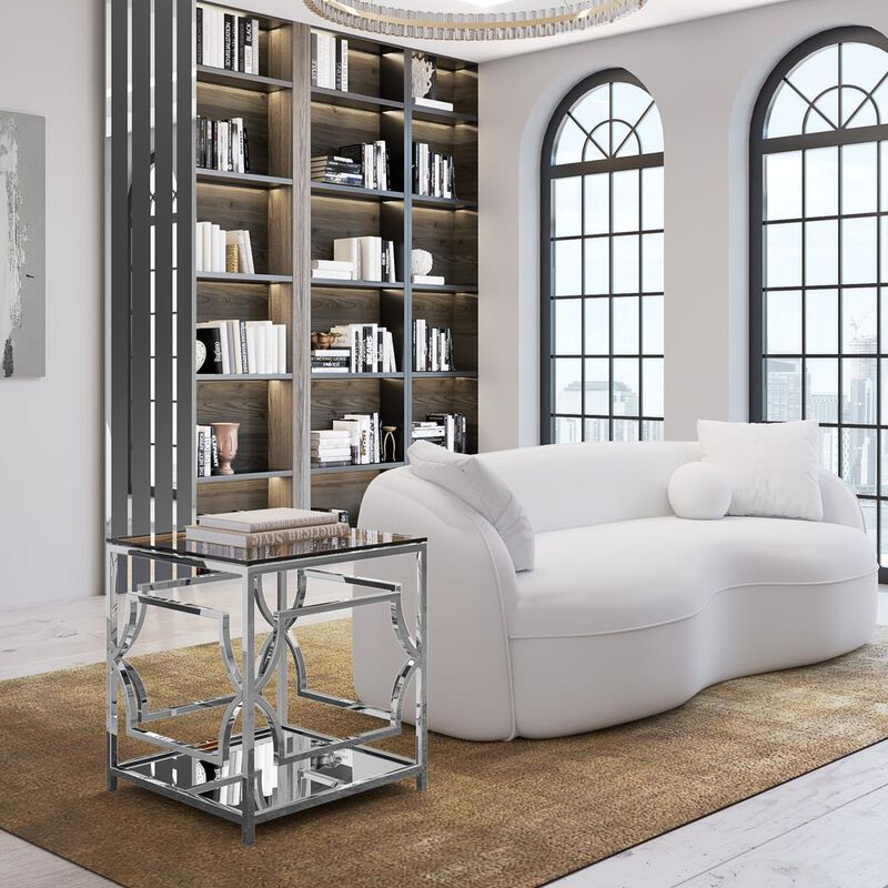 Bristol Side Table High Polish Steel