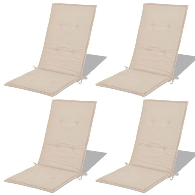 vidaXL Garden Chair Cushions 4 pcs Cream 47.2"x19.7"x1.18"