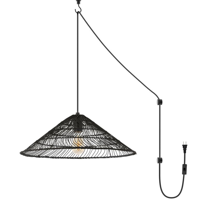 Nova Farmhouse Coastal Rattan LED Pendant
