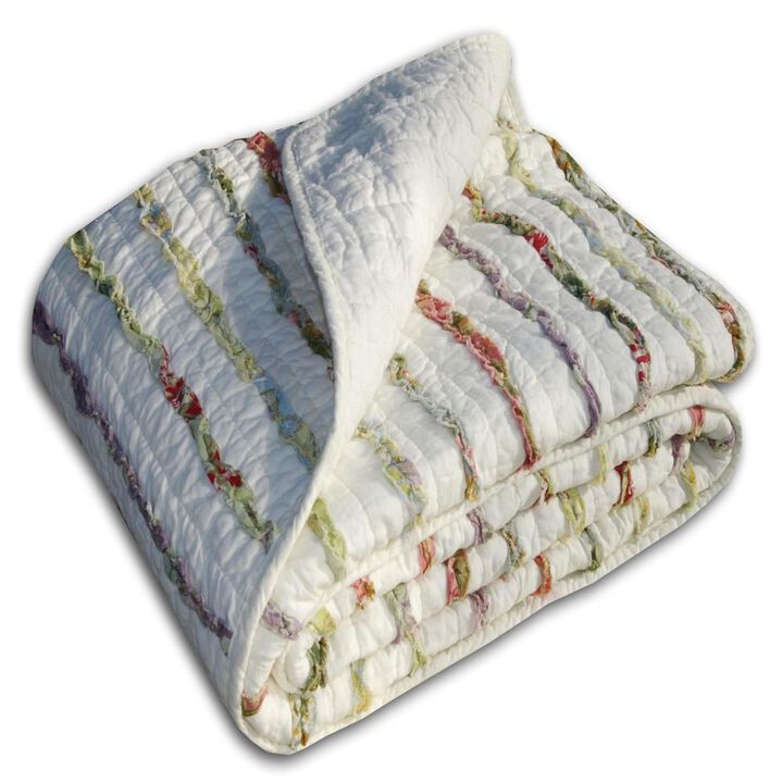 Greenland Home Fashion Bella Ruffle Accessory Throw Blanket - Multi 50x60"