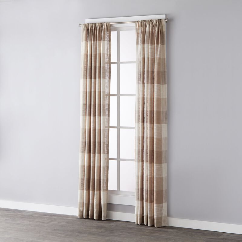 Saturday Knight Ltd Aiden Woven Design Window Panel With 1.5" Rod Pocket - 52x84", Taupe