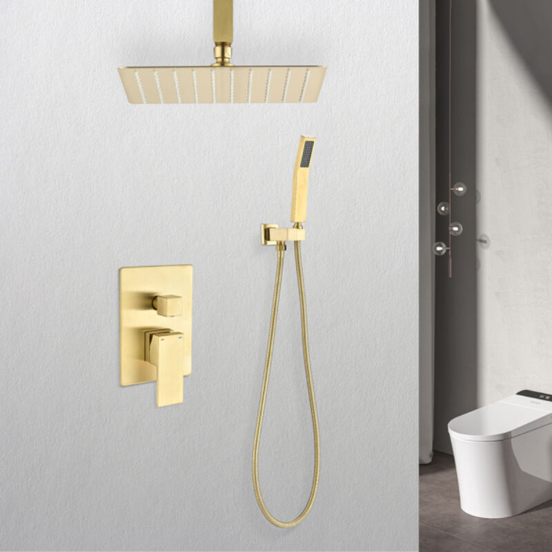Ceiling Mounted Shower System Combo Set with Handheld and Shower head