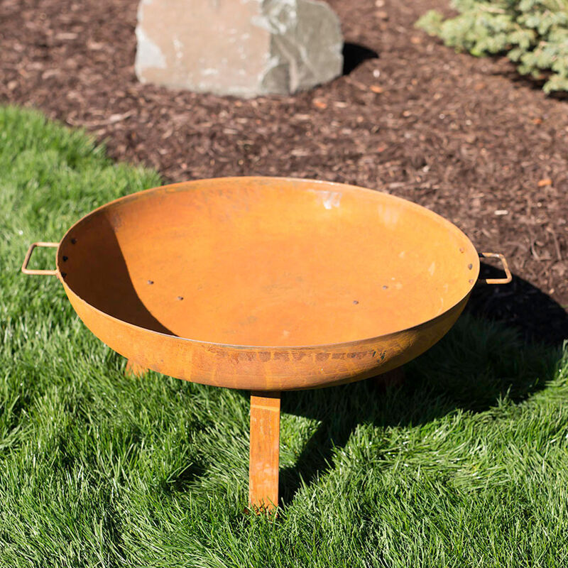 Sunnydaze Rustic Cast Iron Wood-Burning Fire Pit with Handles