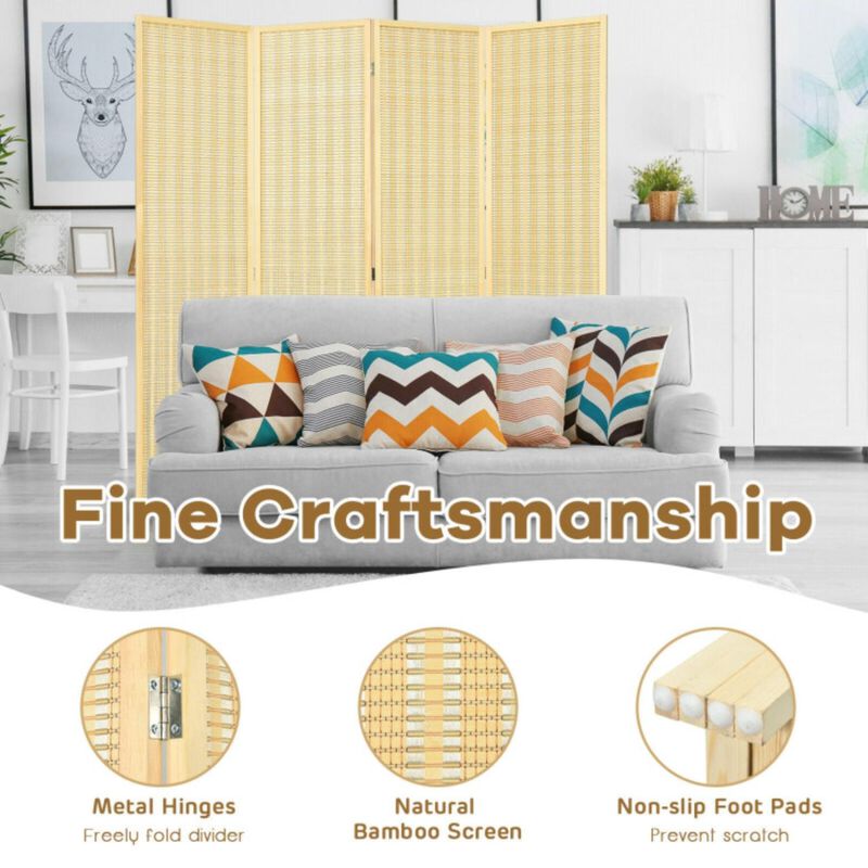 Hivvago 6 ft 4 Panel Portable Folding Room Divider Screen