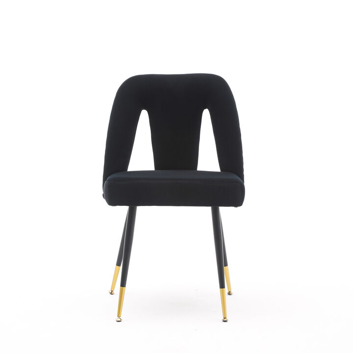 Hivvago 2 pcs Modern Contemporary Velvet Upholstered Dining Chair with Nailheads