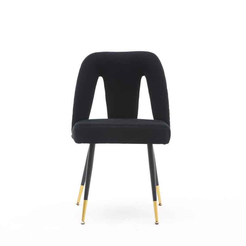 Hivvago 2 pcs Modern Contemporary Velvet Upholstered Dining Chair with Nailheads