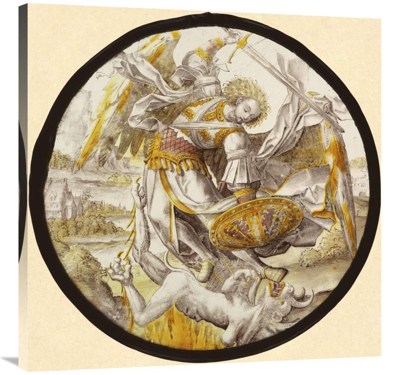 The Archangel Michael Vanquishing the Devil-Canvas Art-36x36