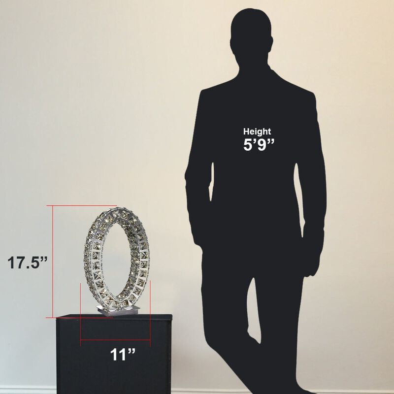 Extravaganza Table Lamp Chrome Metal and Crystal Dimmable Integrated LED