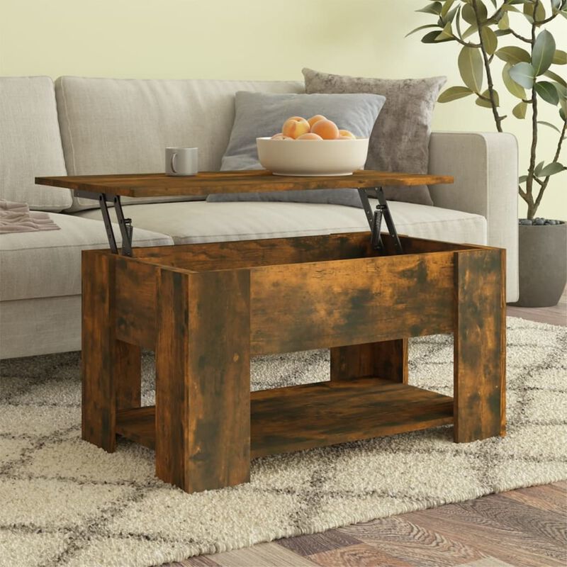 vidaXL Coffee Table Smoked Oak 31.1"x19.3"x16.1" Engineered Wood