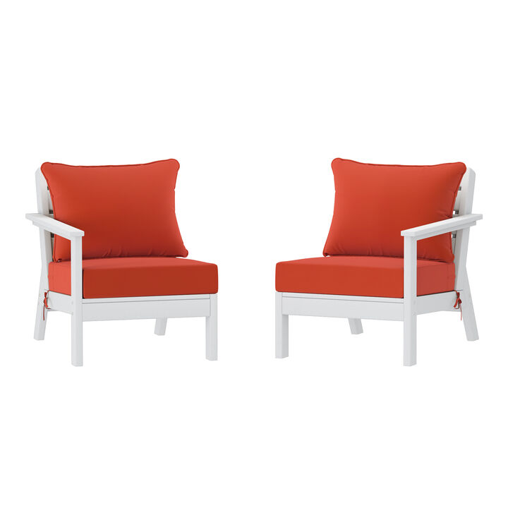 WestinTrends Outdoor Patio HDPE Loveseat Sofa with Patio Cushions
