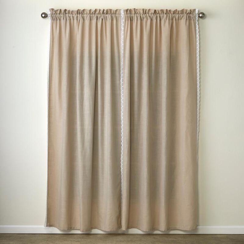 SKL Home By Saturday Knight Ltd Catherine Crochet Window Curtain Panel Pair - 2-Pack - 104X84", Tan