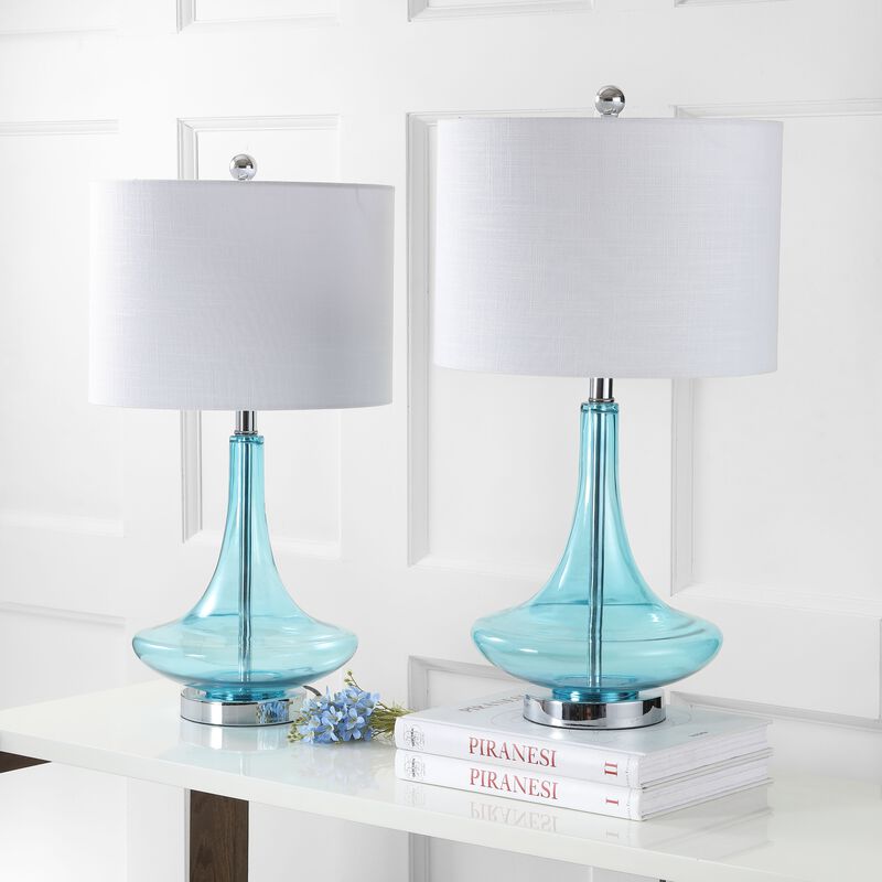Cecile Glass Teardrop LED Table Lamp (Set of 2)