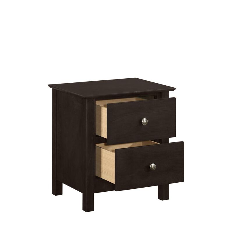 New Classic Furniture Zodiac 2 Drawer Nightstand-Merlot