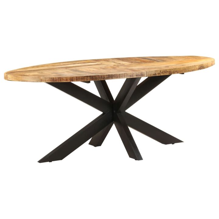 vidaXL Dining Table Oval 78.7"x39.3"x29.5" Rough Mango Wood