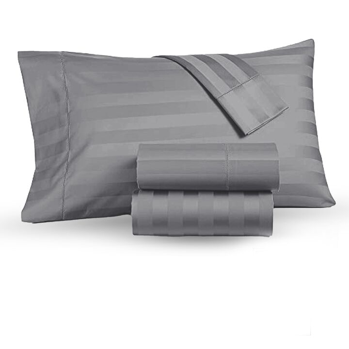 Striped Double Brushed Cooling Microfiber Sheet Set