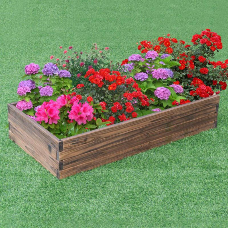 Hivvago Elevated Wooden Garden Planter Box Bed Kit