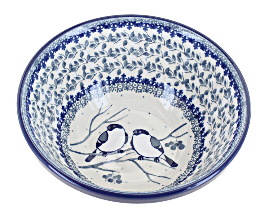 Blue Rose Polish Pottery Tulip Bouquet Cereal/Soup Bowl