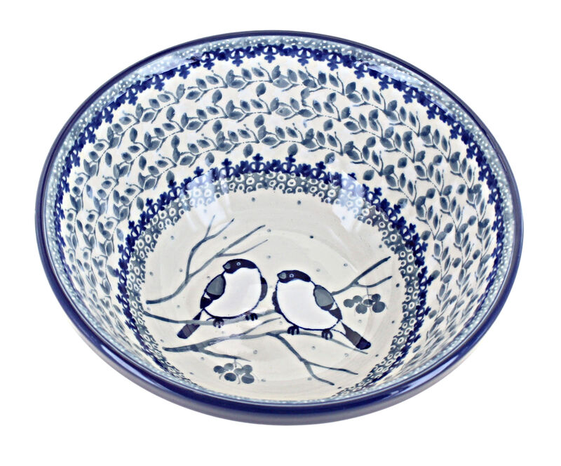 Blue Rose Polish Pottery Tulip Bouquet Cereal/Soup Bowl